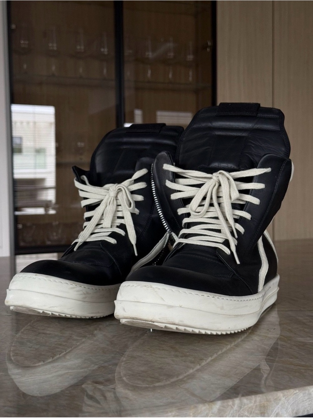 Rick Owens geobasket Black/Milk Size (US 11)